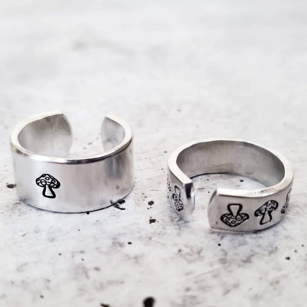 Mushroom Silver Ring – Hand Stamped Nature-Inspired Jewelry