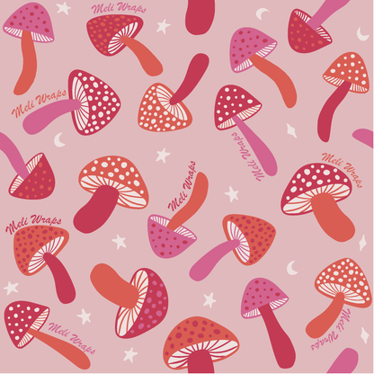 Pink Mushroom Swedish Dish Cloth Set of 3