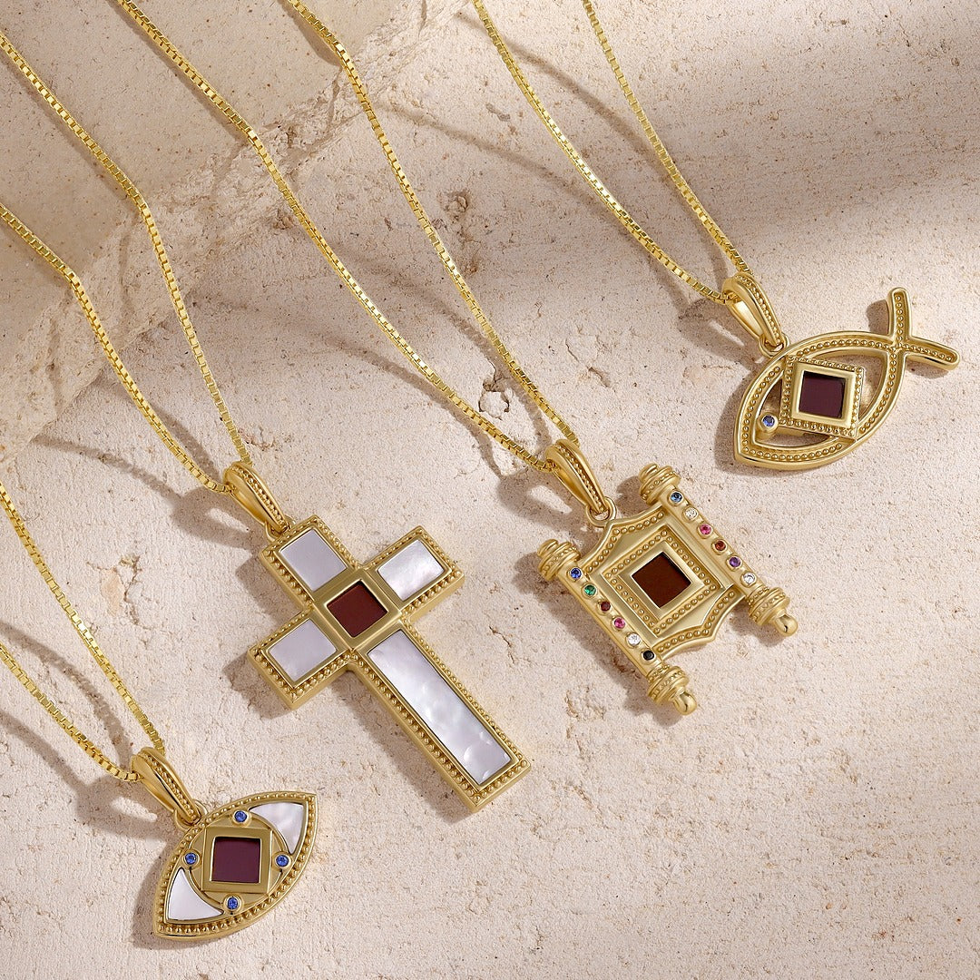 Illuminated Vision Sapphire Torah Nano Chip Necklace – Necklaces - Womens