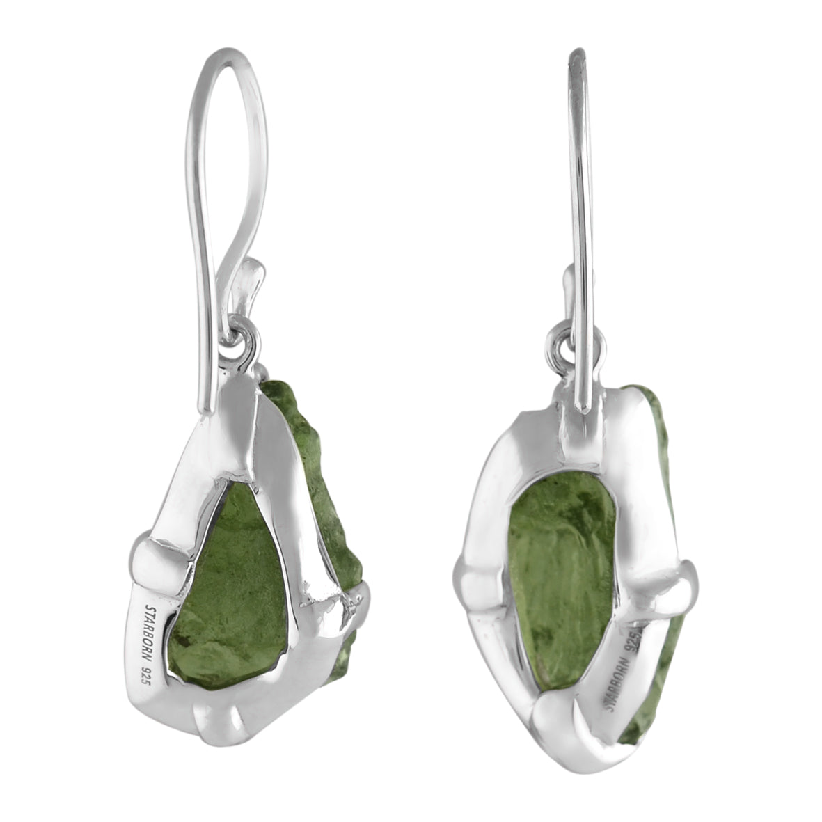 Moldavite Earrings Sterling Silver Raw Crystal Dangle, with authentication! – Crystal Earrings