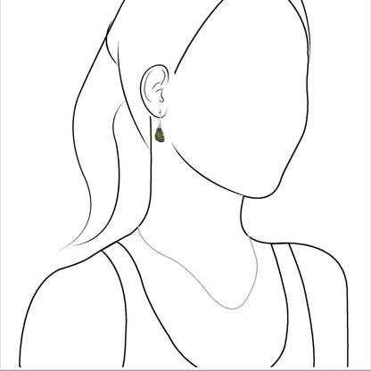 Moldavite Earrings Sterling Silver Raw Crystal Dangle, with authentication! – Crystal Earrings