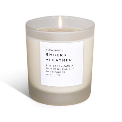 Embers + Leather - Signature Candle (Vetiver + Cedar + Patchouli)