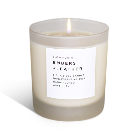 Embers + Leather - Signature Candle (Vetiver + Cedar + Patchouli)