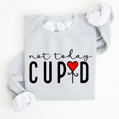 Not Today Cupid, Valentine's Day, Heart Sweatshirt