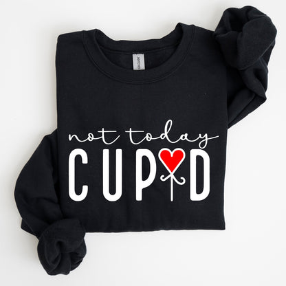 Not Today Cupid, Valentine's Day, Heart Sweatshirt