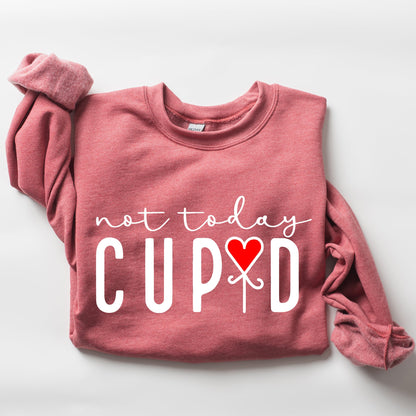 Not Today Cupid, Valentine's Day, Heart Sweatshirt