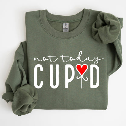 Not Today Cupid, Valentine's Day, Heart Sweatshirt