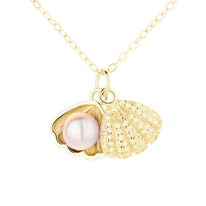 Shell Pearl Singapore Chain Necklace – Minimalist Style | White Gold & Yellow Gold
