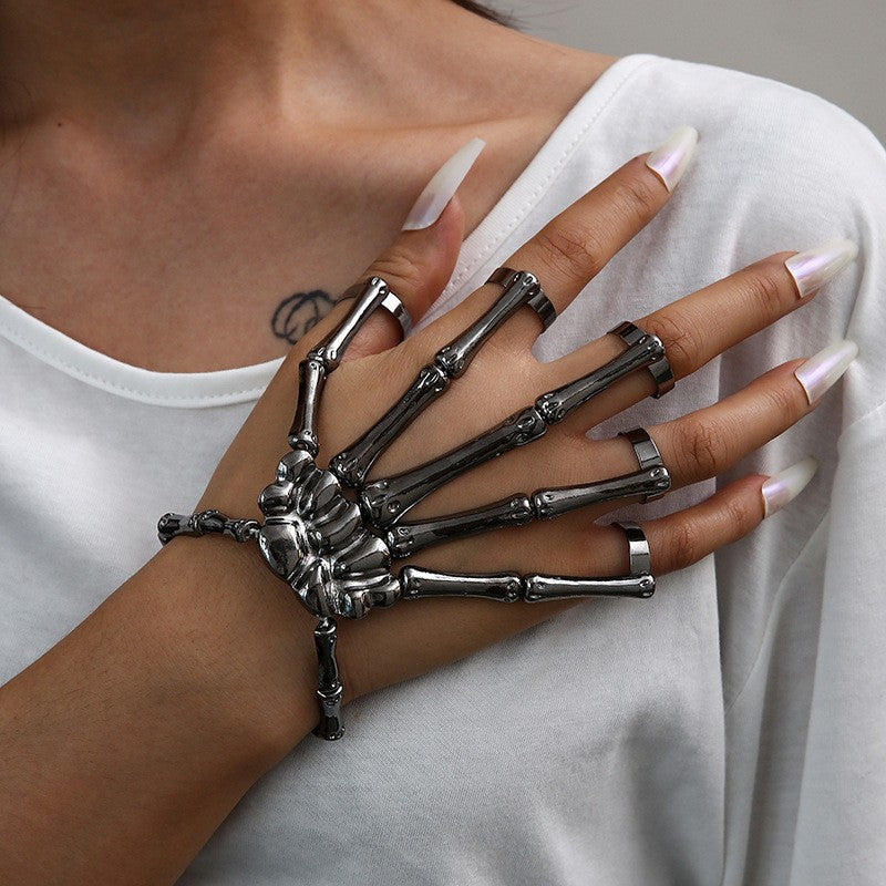 Popular Halloween Punk Exaggerated Ghost Hand Skull Bracelets