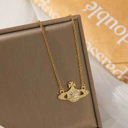 Titanium Steel Saturn Planet Necklace – Affordable Luxury | Gold & Silver