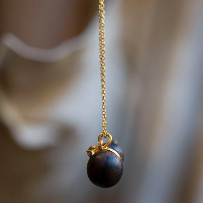 Retro Chinese Fu Lu Gourd Necklace | Ebony Alloy Statement Piece