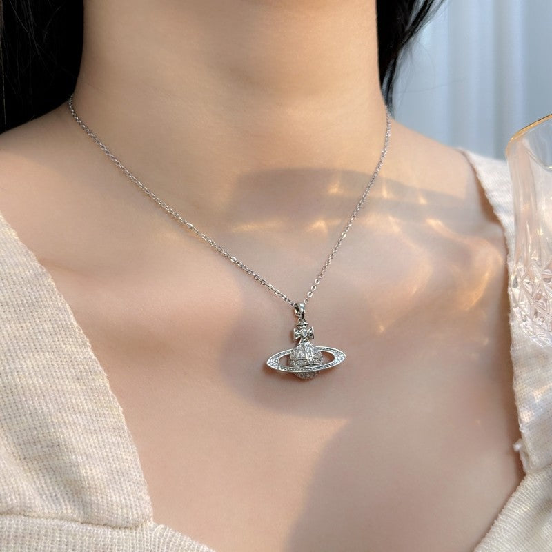 Titanium Steel Saturn Planet Necklace – Affordable Luxury | Gold & Silver