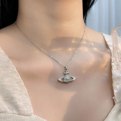 Titanium Steel Saturn Planet Necklace – Affordable Luxury | Gold & Silver