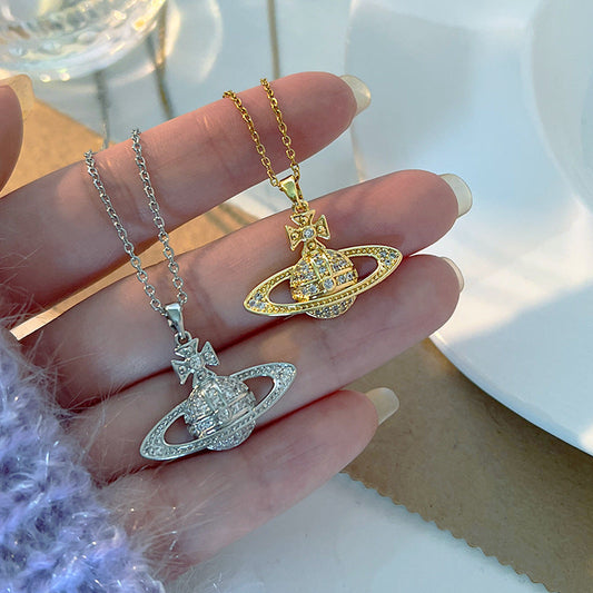 Titanium Steel Saturn Planet Necklace – Affordable Luxury | Gold & Silver – Necklaces