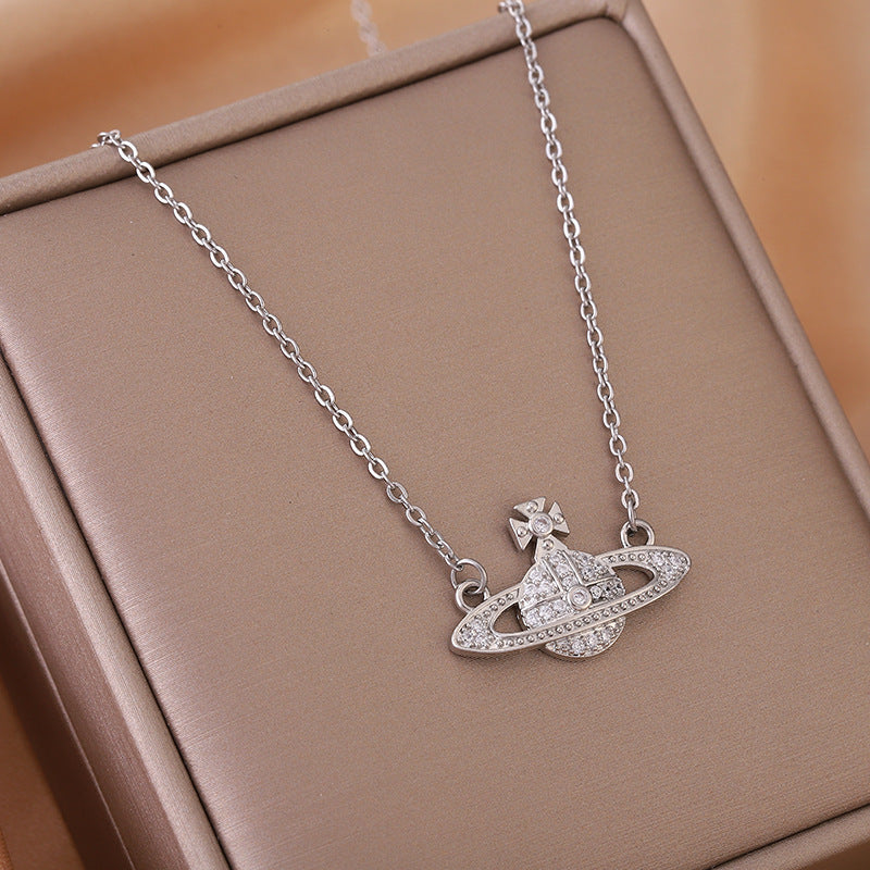 Titanium Steel Saturn Planet Necklace – Affordable Luxury | Gold & Silver