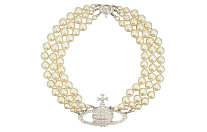 Pearl Beaded Statement Necklace – Queen Mother of the West | Gold & Platinum