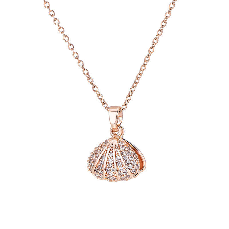 Shell Pearl Singapore Chain Necklace – Minimalist Style | White Gold & Yellow Gold