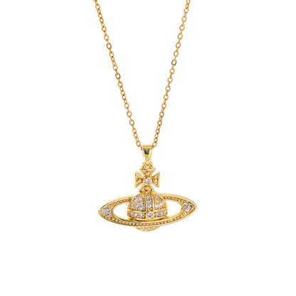 Titanium Steel Saturn Planet Necklace – Affordable Luxury | Gold & Silver