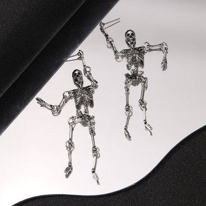 Halloween Horror Funny Personality Skull Holder Earrings