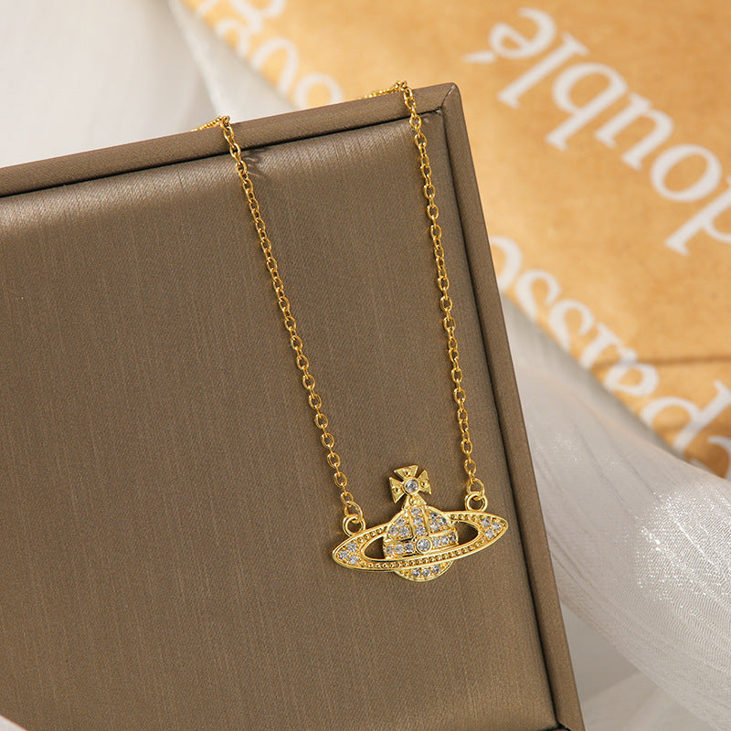 Titanium Steel Saturn Planet Necklace – Affordable Luxury | Gold & Silver