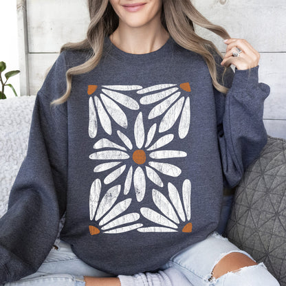 Boho Daisy Floral Sweatshirt