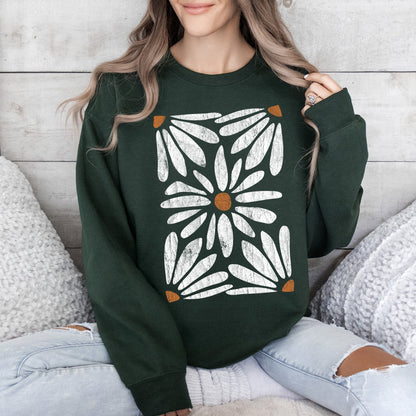 Boho Daisy Floral Sweatshirt