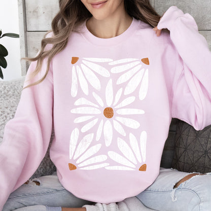 Boho Daisy Floral Sweatshirt
