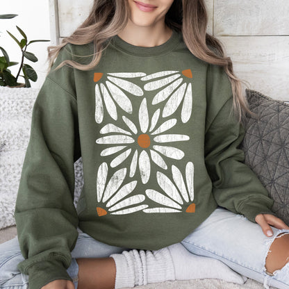 Boho Daisy Floral Sweatshirt