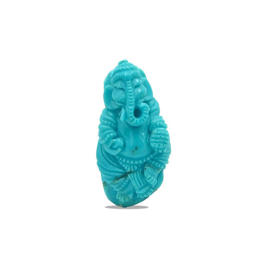Hand Carved Turquoise Ganesh 50ct - 1 Piece – RP - Regular Price
