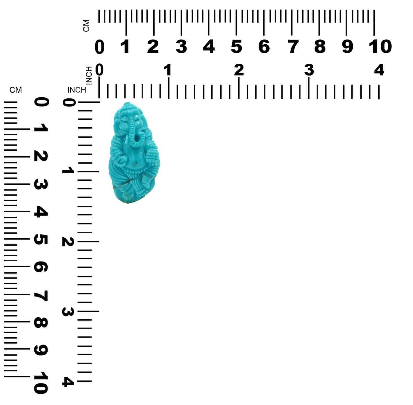 Hand Carved Turquoise Ganesh 50ct - 1 Piece – RP - Regular Price
