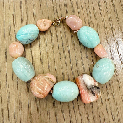 Agate, Peruvian Opal Bead Bracelet