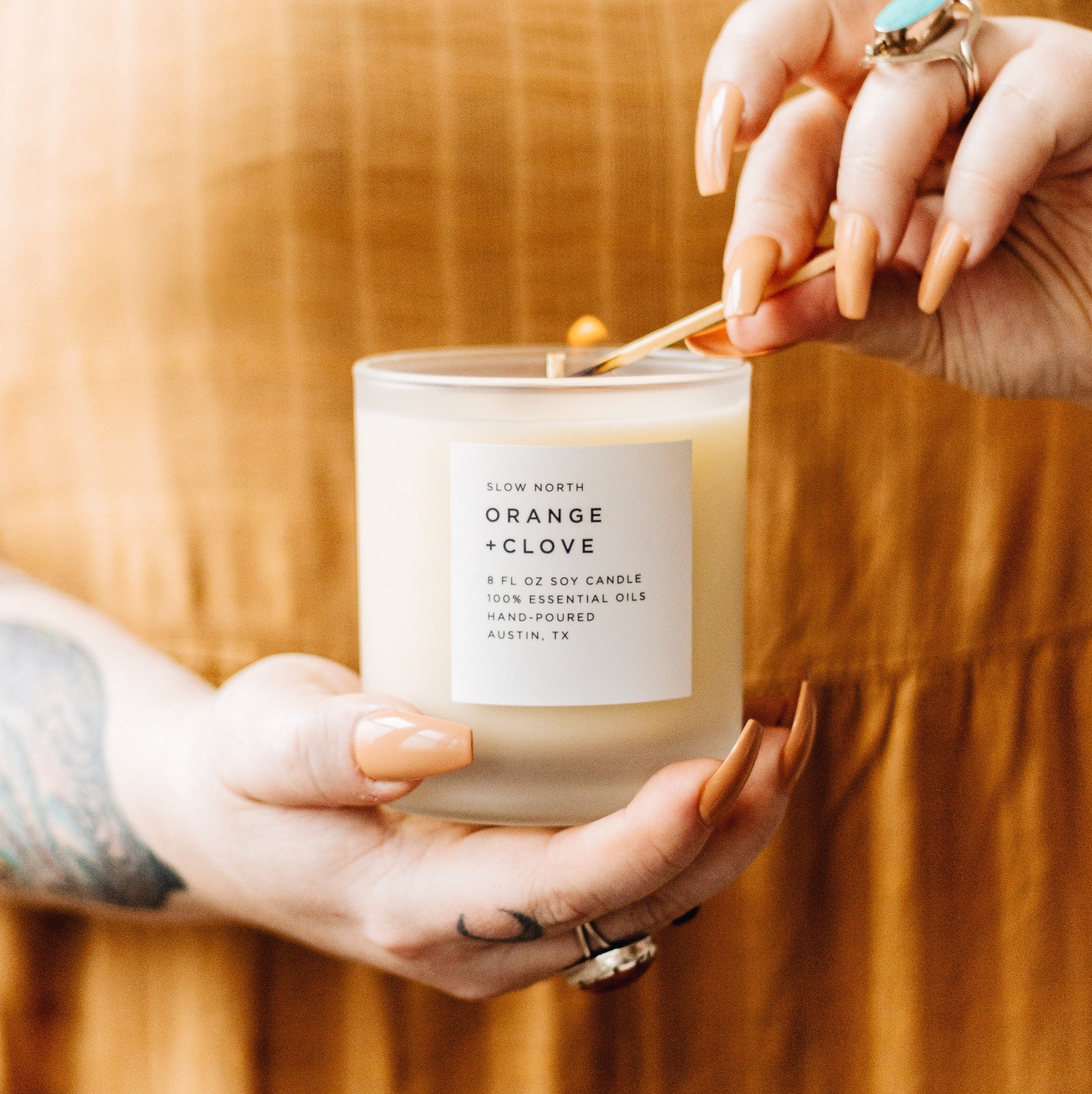 Orange + Clove – Frosted Candles