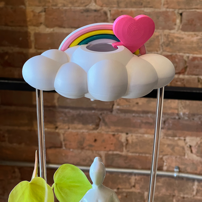 Original Dripping Rain Cloud with Pink Heart and Pastel Rainbow Charms – Clouds