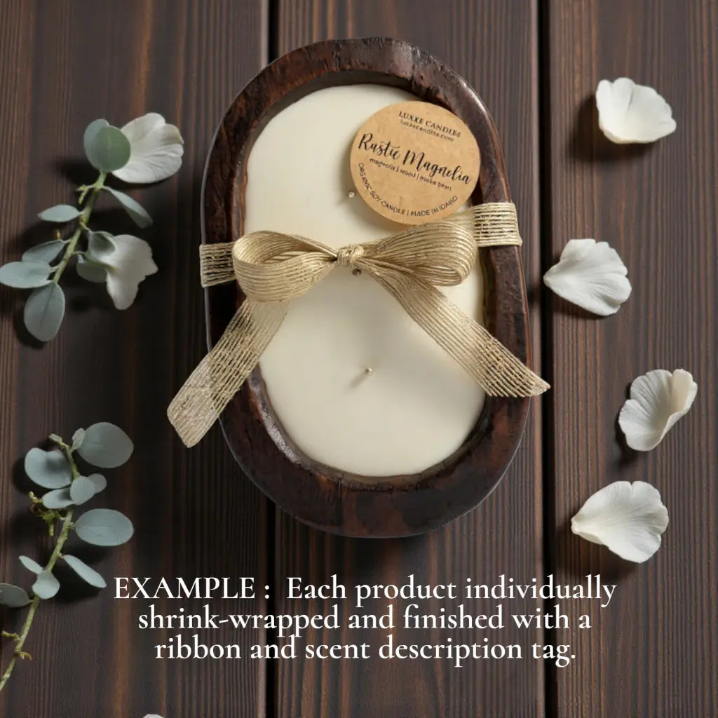Lavender Soy Candle in Hand-Carved Wooden Bowl | Organic Aromatherapy Candle – Candles