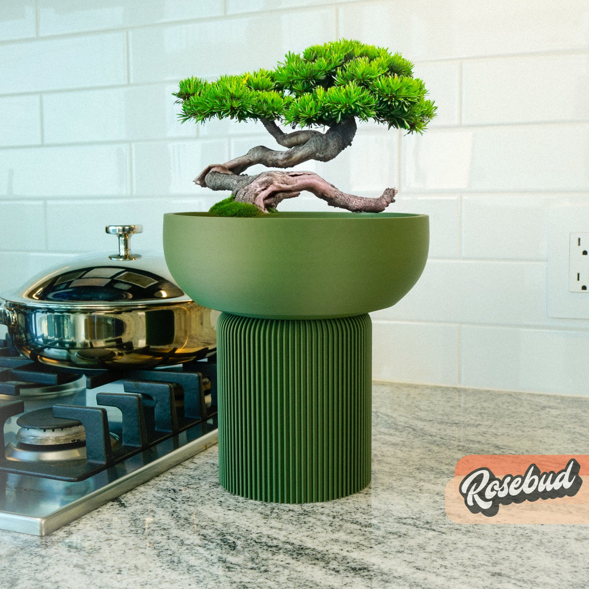 Modern Pedestal Planter, Two-Piece Plant Pot
