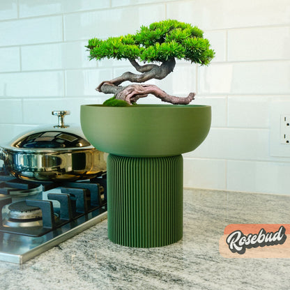 Modern Pedestal Planter, Two-Piece Plant Pot