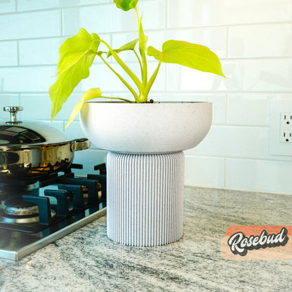 Modern Pedestal Planter, Two-Piece Plant Pot