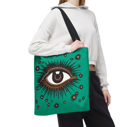 "All Seeing Eye" (Teal) Heavy-Duty Canvas Tote Bag