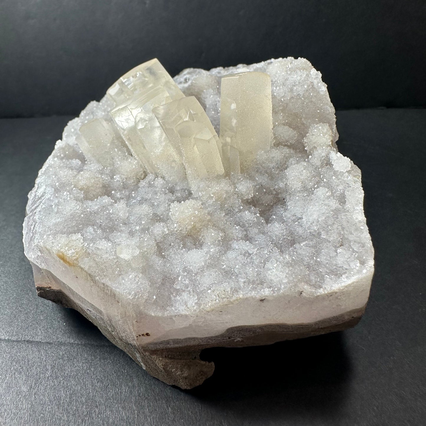 Druzy Calcite Cluster on Agate Brazil – Minerals