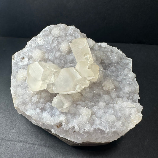 Druzy Calcite Cluster on Agate Brazil – Minerals