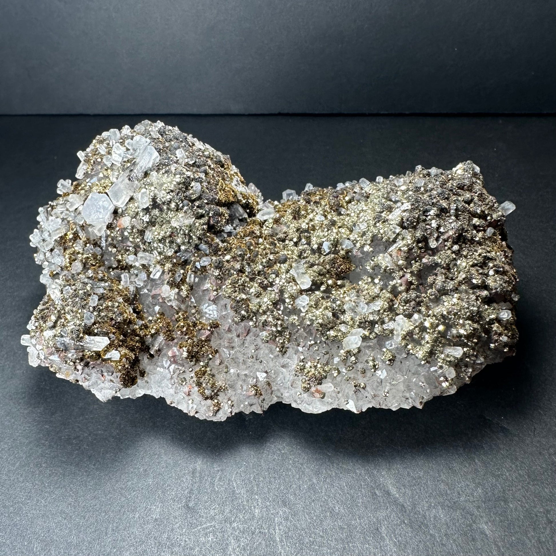 Marcasite on Calcite from Morocco – Minerals