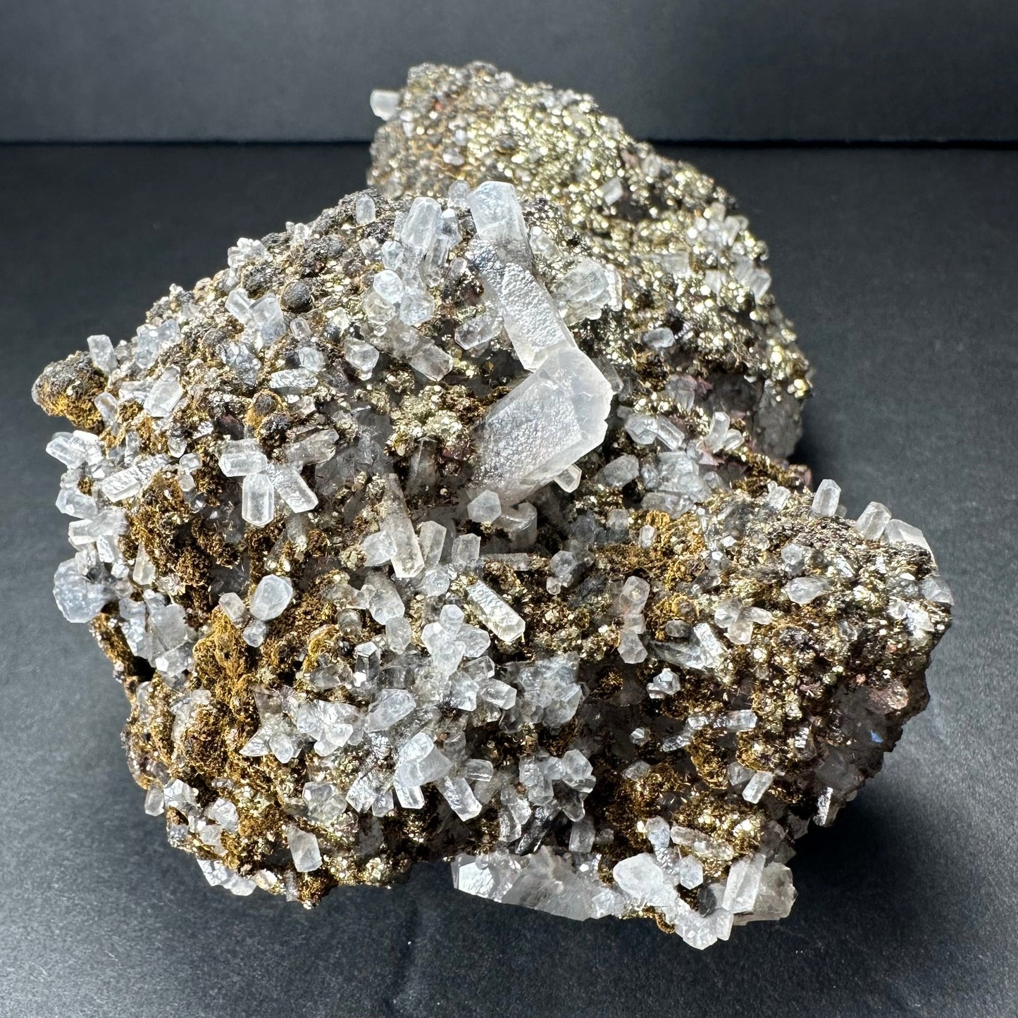 Marcasite on Calcite from Morocco – Minerals