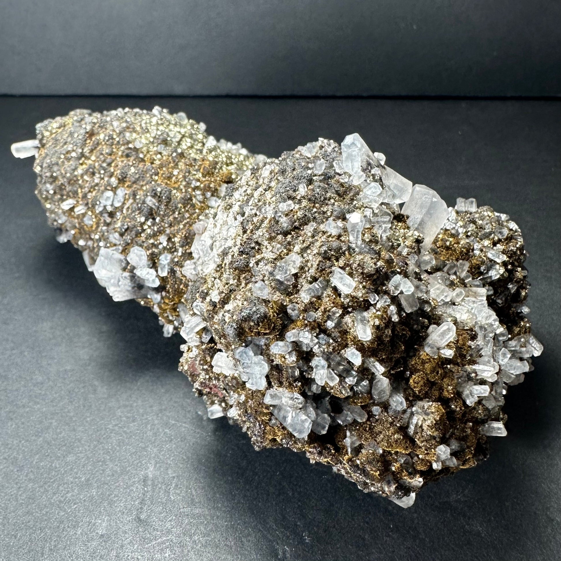 Marcasite on Calcite from Morocco – Minerals