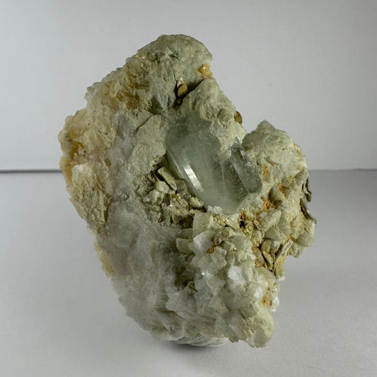 Aquamarine Crystal on Feldspar, Albite, and Mica Matrix from Nuristan Province, Afghanistan