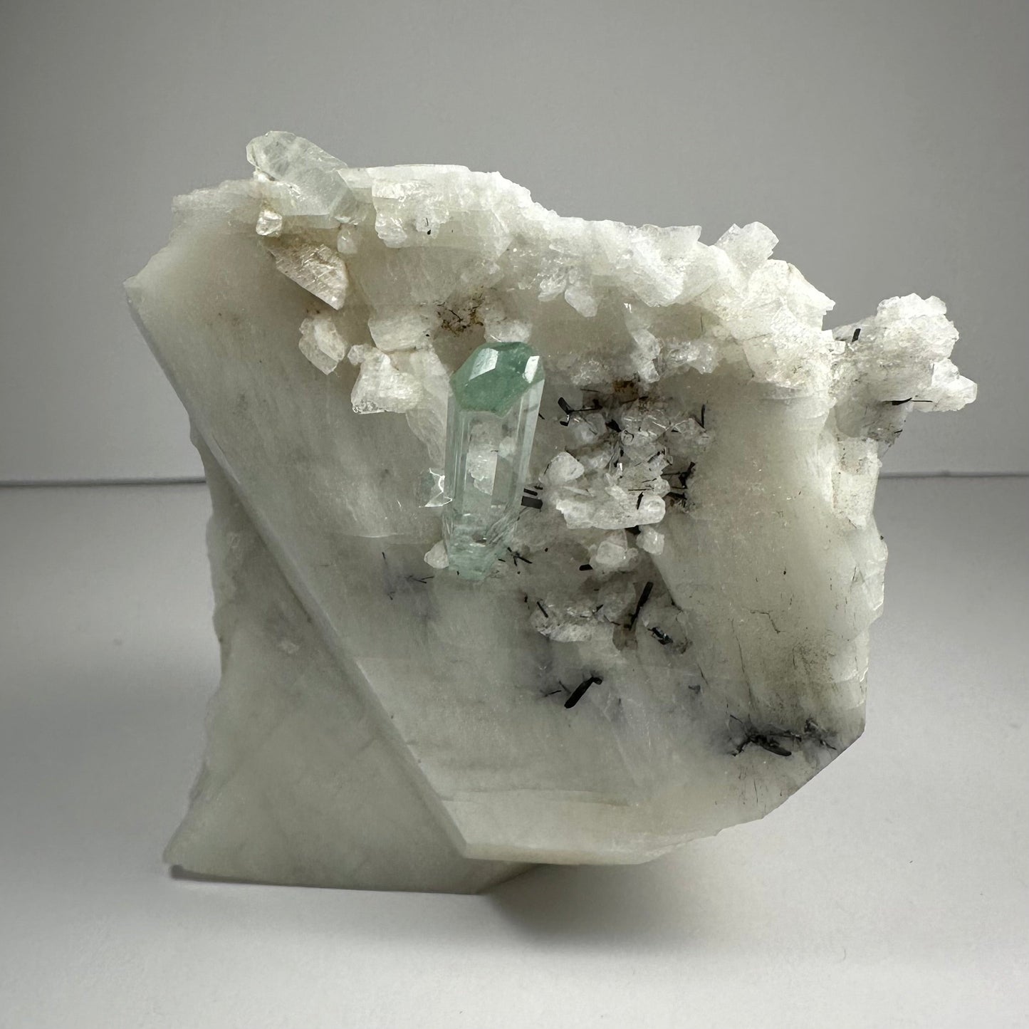 Aquamarine Beryl on Albite – Minerals