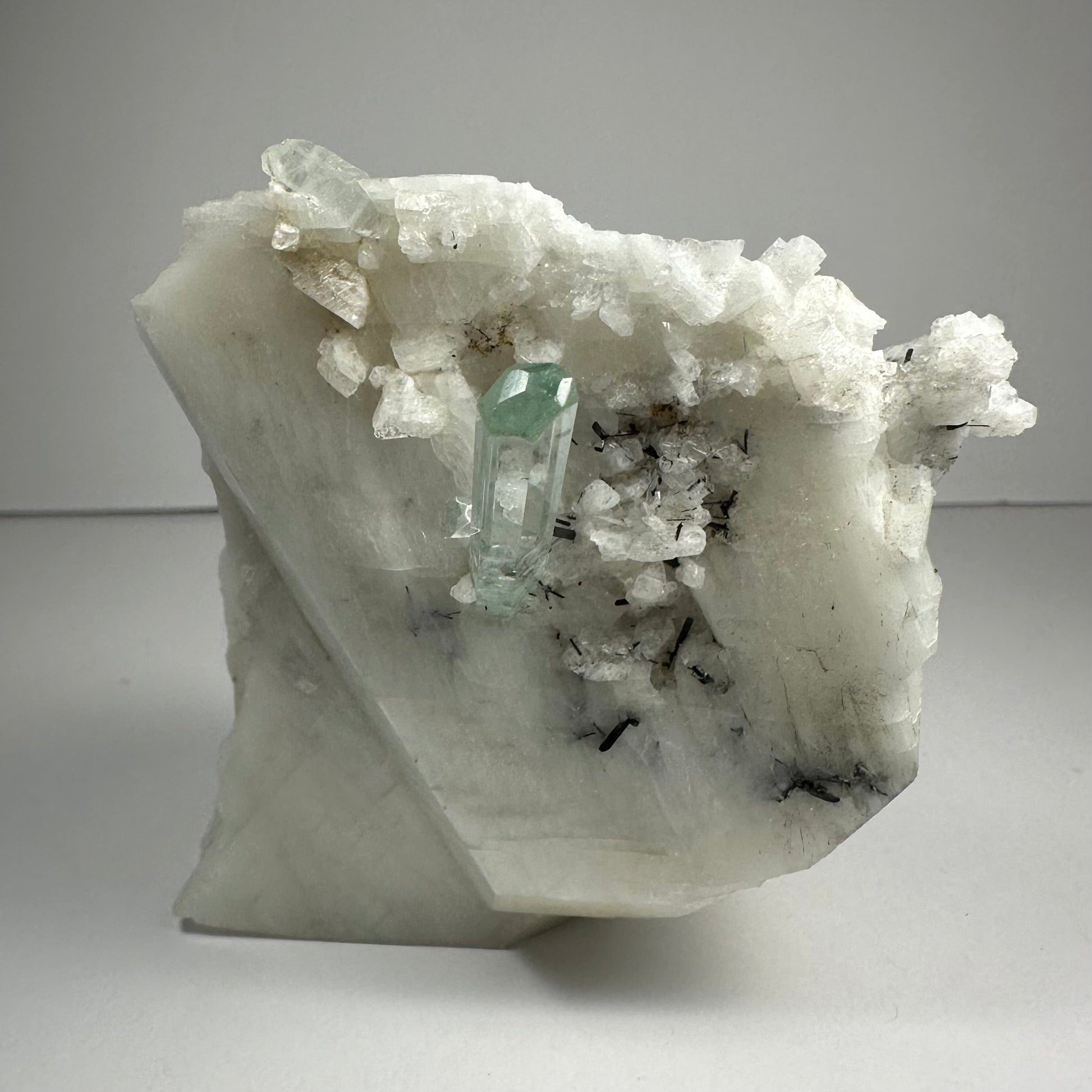 Aquamarine Beryl on Albite – Minerals