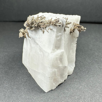 Native Dendritic Silver on Calcite from Morocco – Minerals