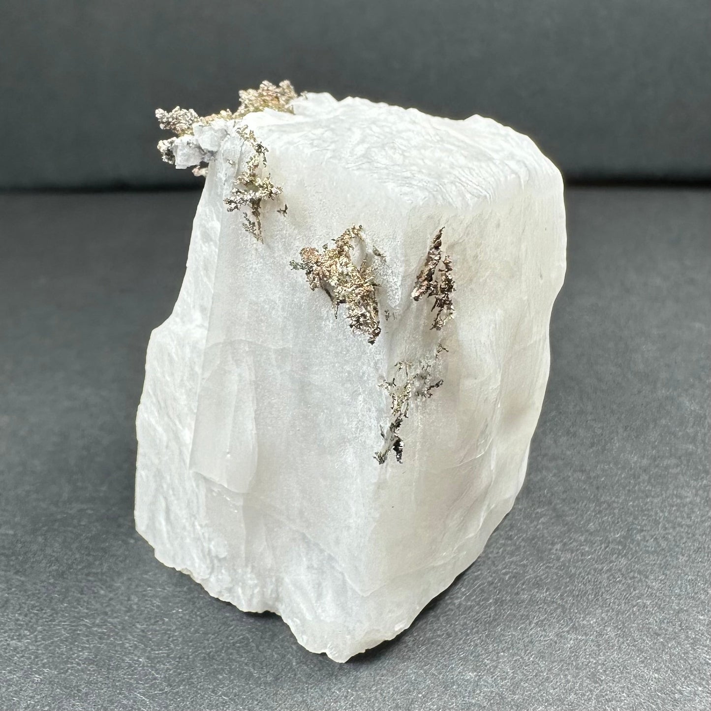 Native Dendritic Silver on Calcite from Morocco – Minerals