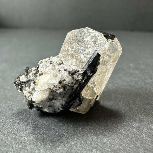 White Topaz with Black Tourmaline Mt. Antero, San Isabel National Forest, Colorado – Minerals
