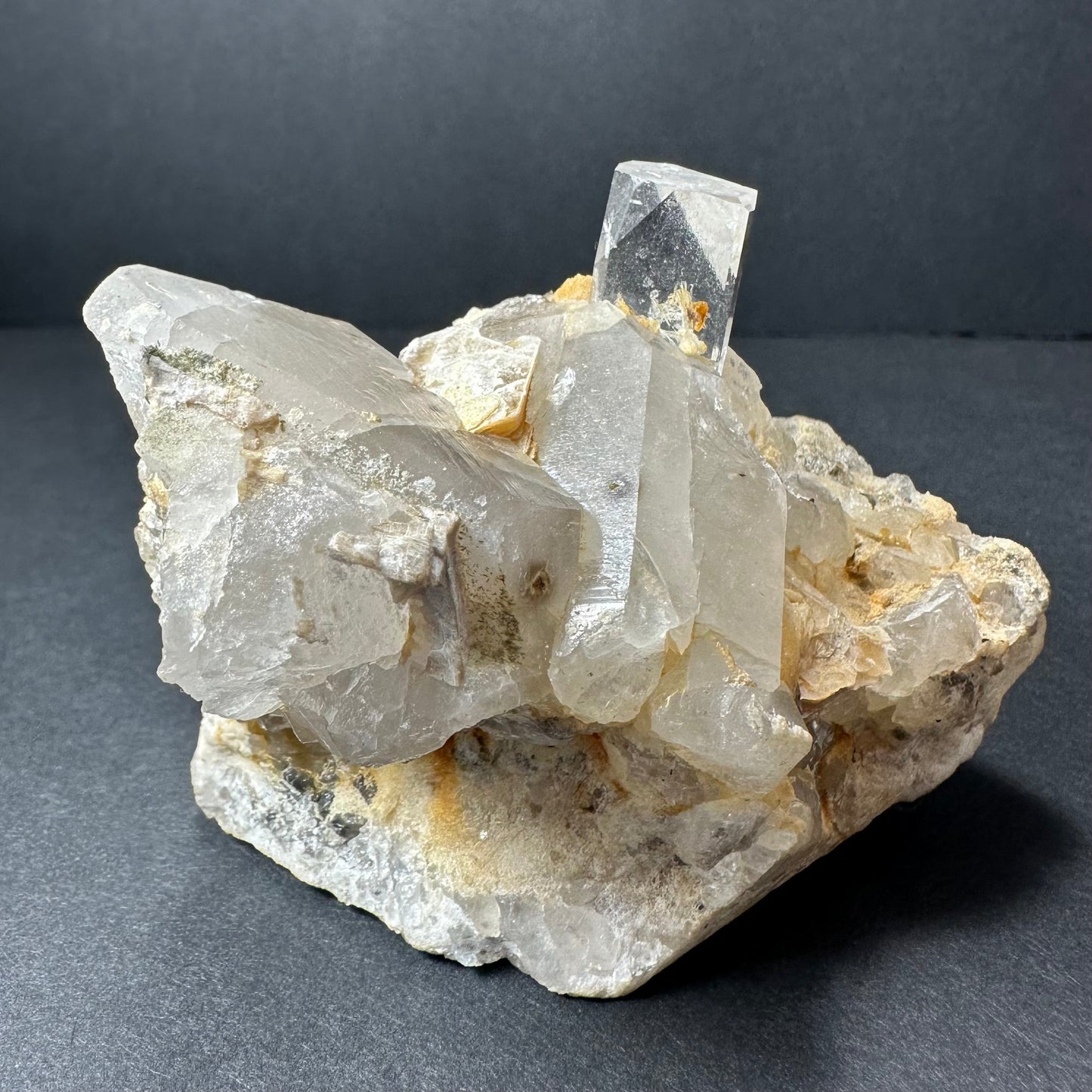 Topaz with Quartz and Muscovite on Feldspar from Skardu, Pakistan